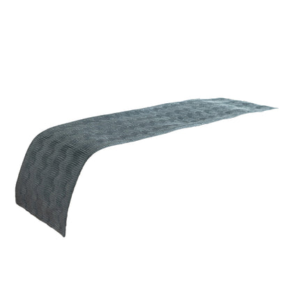 Double Sided Bed Runner with Pleated Geometric Texture