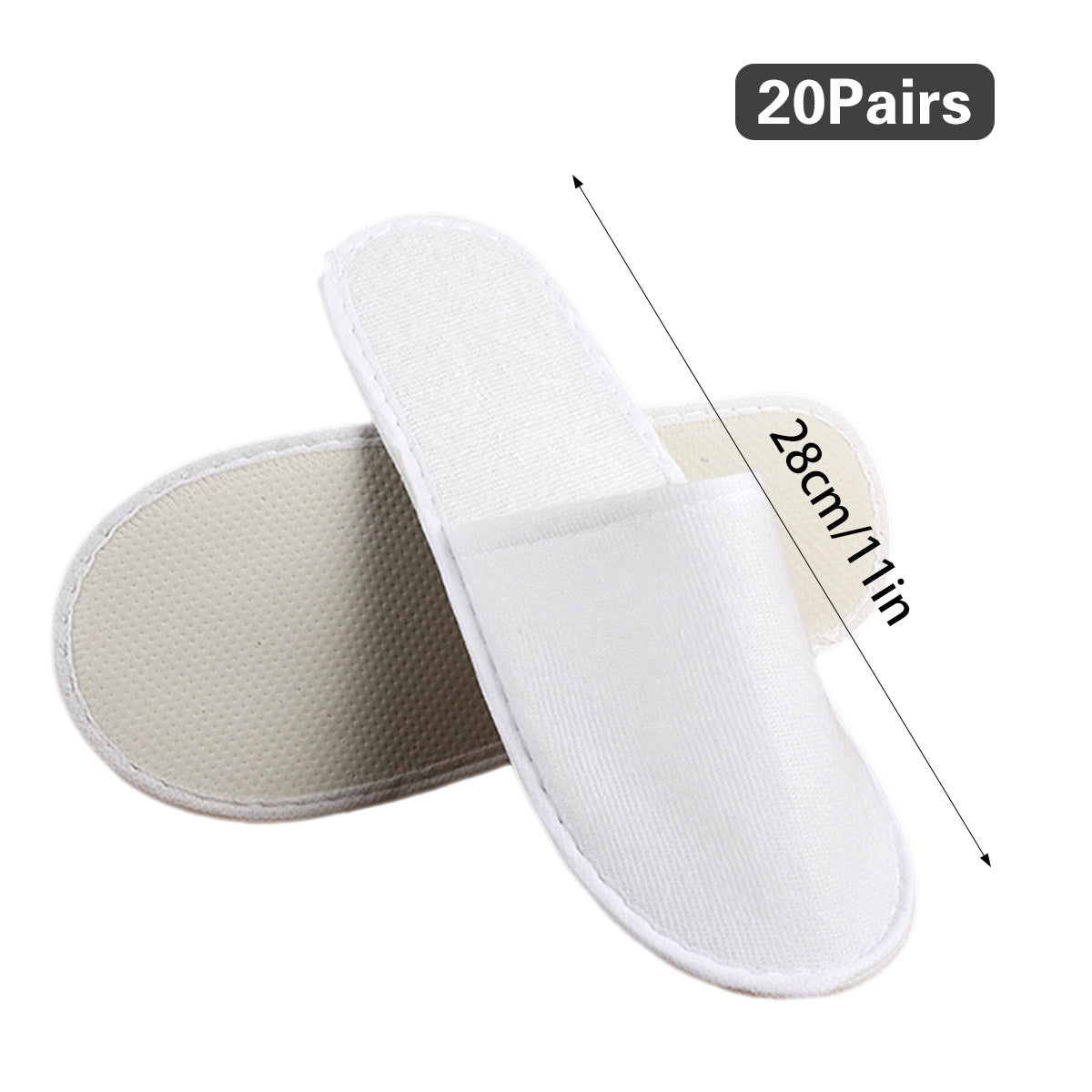 20 Pairs Disposable Hotel Slippers Thickened Non-Slip