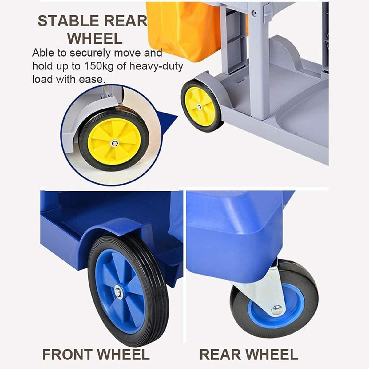 Multi-Functional Cleaning Trolley Cart with Hanging Bag