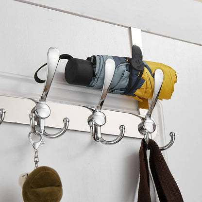 5 Hooks Stainless Steel Door Hook Coat Storage Organizer