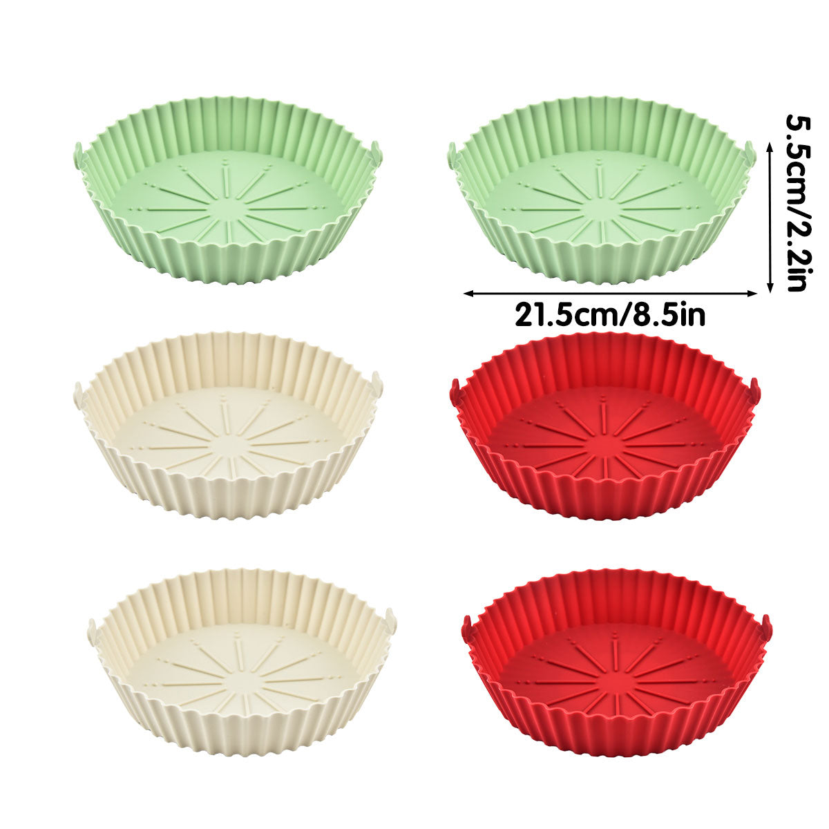2PCS Silicone Air Fryer Baking Pan Round Household Tray Reusable Non Stick AU