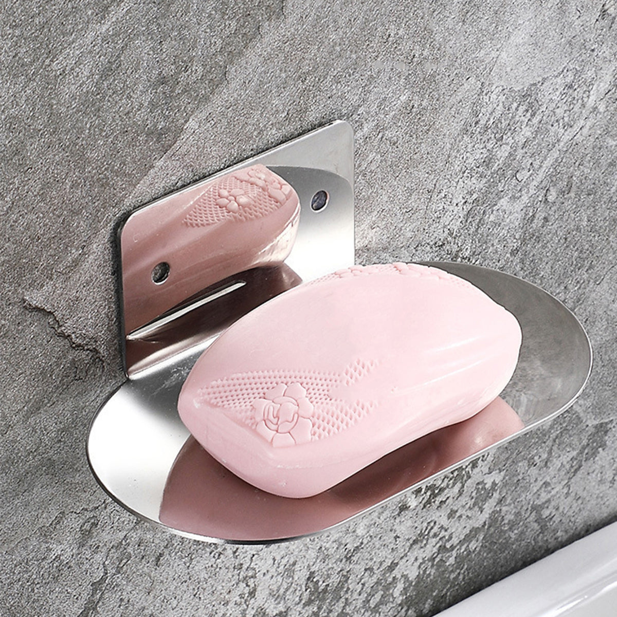 Stainless Steel Soap Dish Wall-Mounted Bathroom Shower Rack