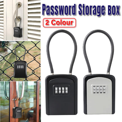 Portable Key Lock Box Hanging Combination Storage Organizer for Home Security