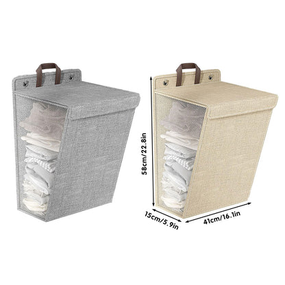 Foldable Wall Mounted Laundry Basket Breathable Mesh