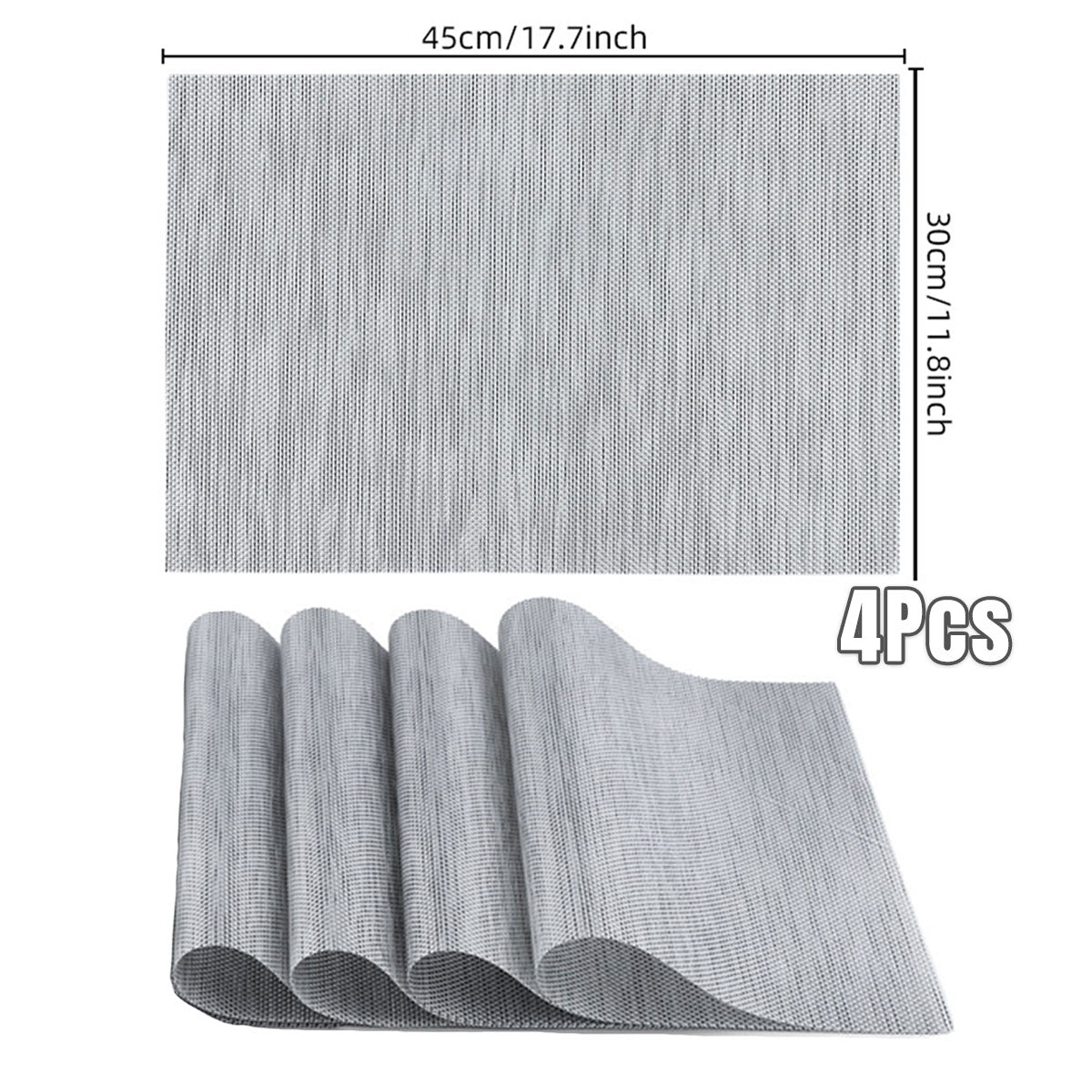 4PCS PVC Braided Placemat Heat Insulation Mat Home Non-slip Waterproof Coaster