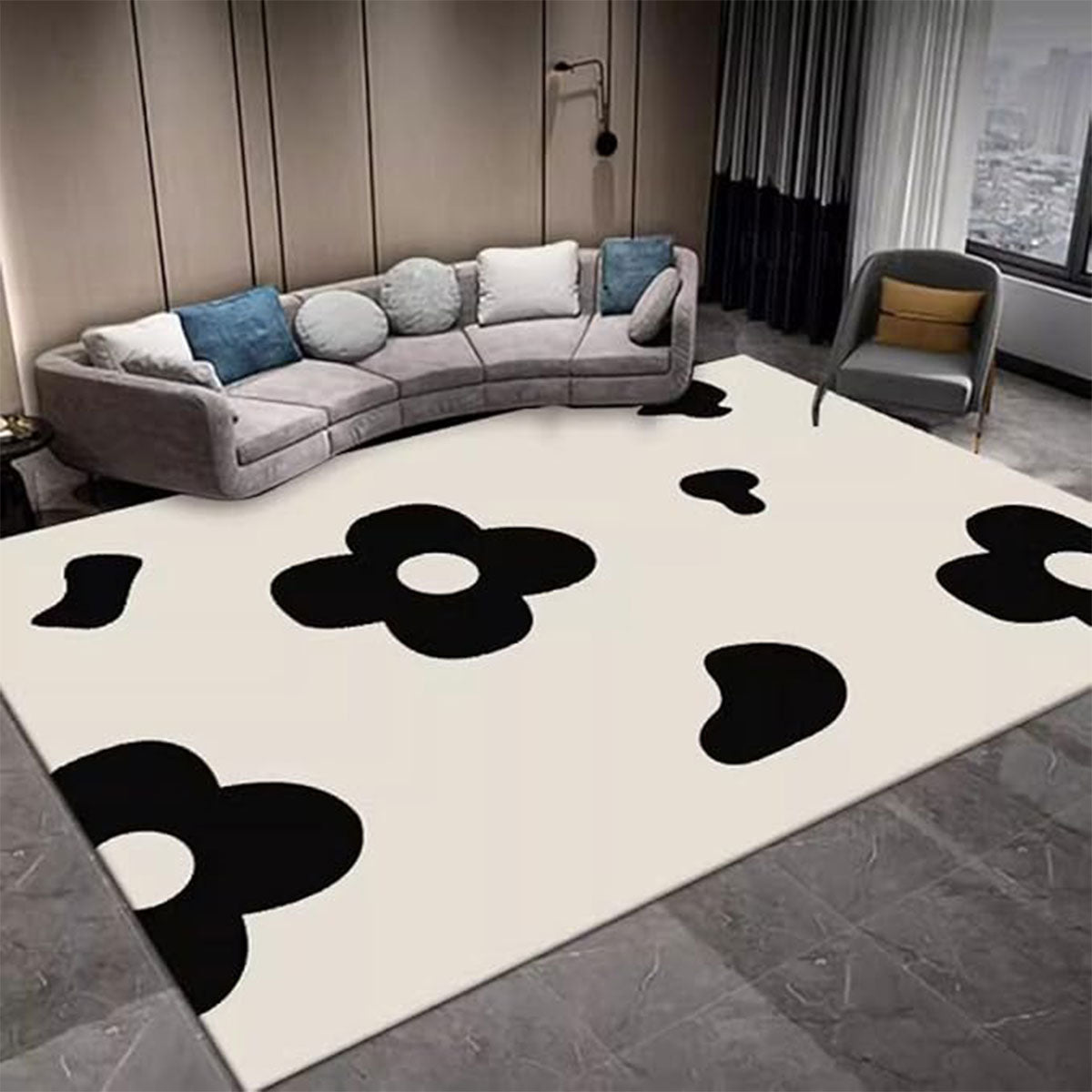 Crystal Velvet Anti Slip Floor Mat Soft Decorative Area Rug