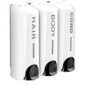 350ml Wall Soap Dispenser with Viewing Window — White / Triple Chamber