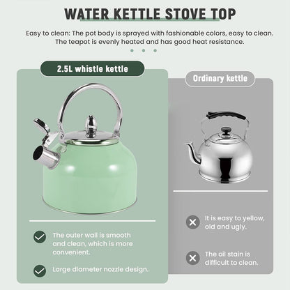 Stainless Steel Kettle 2.5L Household Water Boiler Whistling Teapot