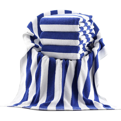 4pcs Striped Bath Towels 75x150cm Soft Absorbent Cotton Towels for Bathroom AU