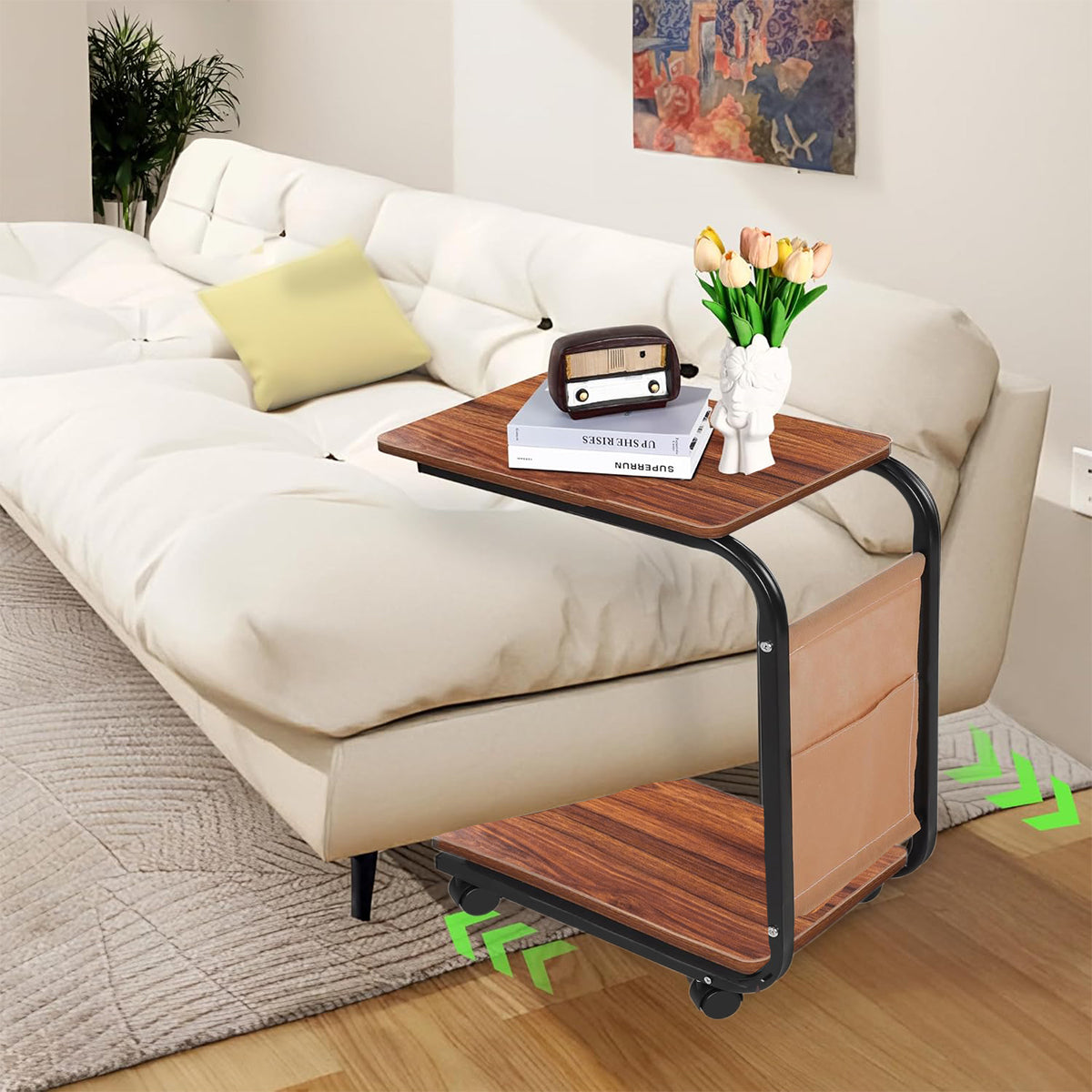 Wooden Metal Frame Coffee Table Side End Tables Laptop Desk Bedside Sofa Table