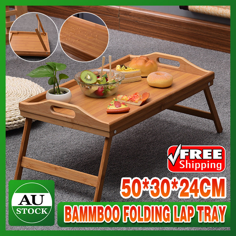 Bamboo Folding Lap Tray for Tea Coffee Breakfast in Bed