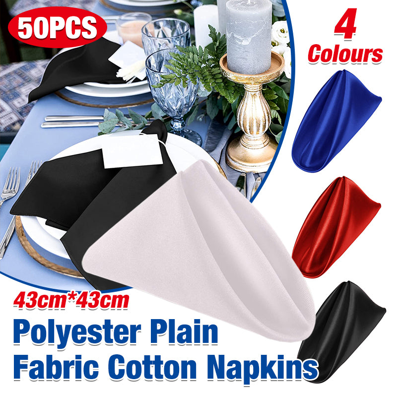 50 Pcs Polyester Square Cloth Napkins for Wedding Dining