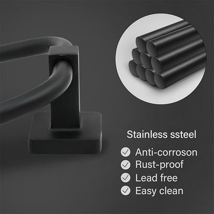 Towel Ring Rectangular Towel Rack Wall Mount Towel Hanging Ring for Bathroom