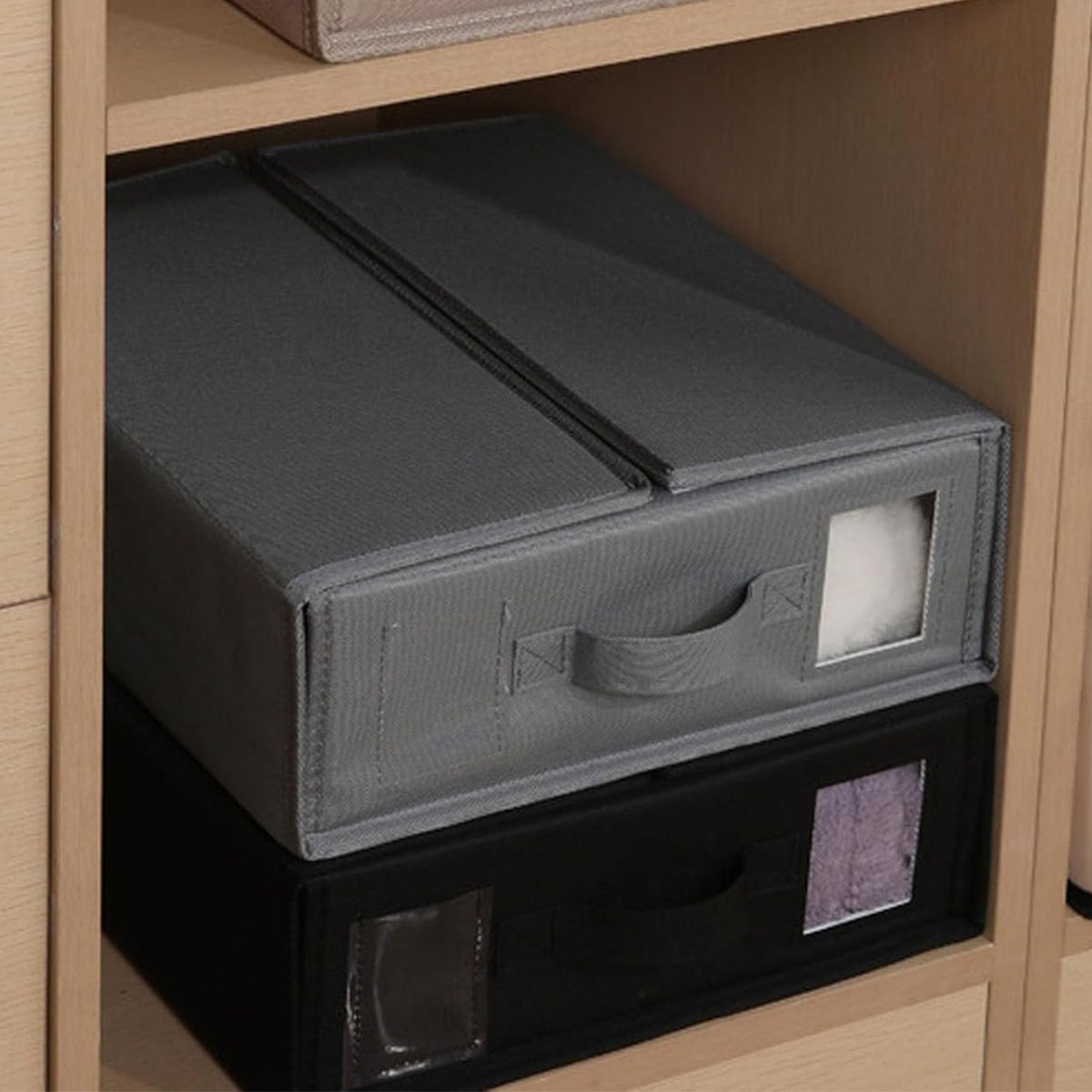 4 Pcs Collapsible Fabric Storage Boxes with Handles