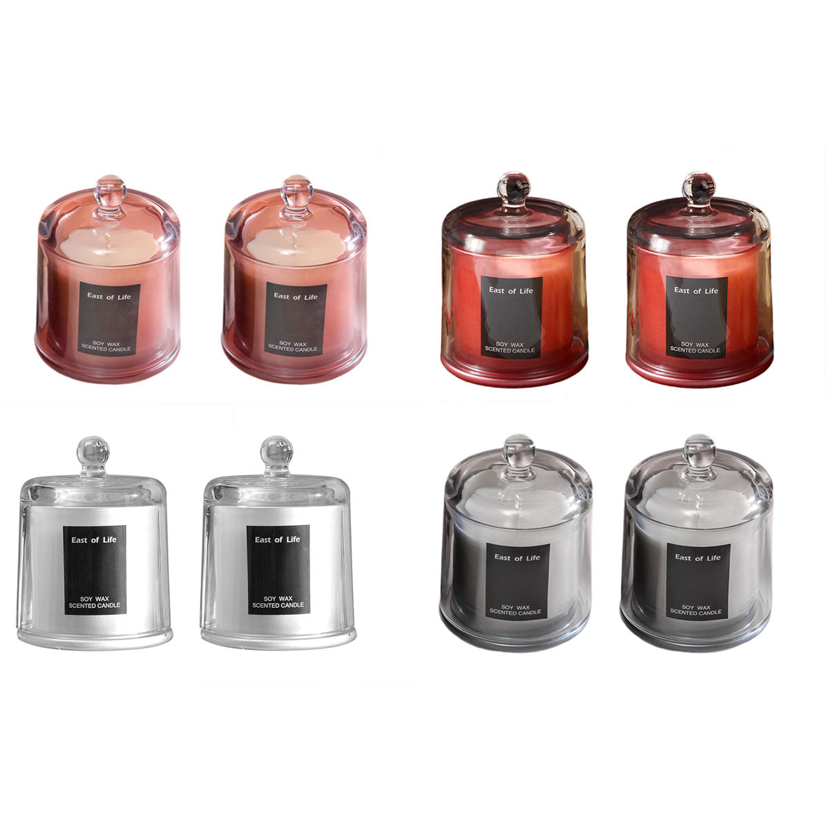 2Pcs Smokeless Glass Aromatherapy Candles Scented Gift Set for Relaxation AU