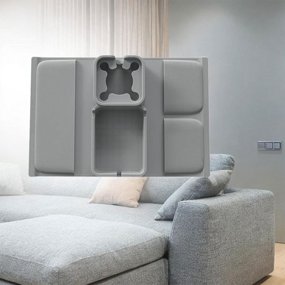 Sofa Armrest Tray Silicone Couch Side Organizer Cup Holder
