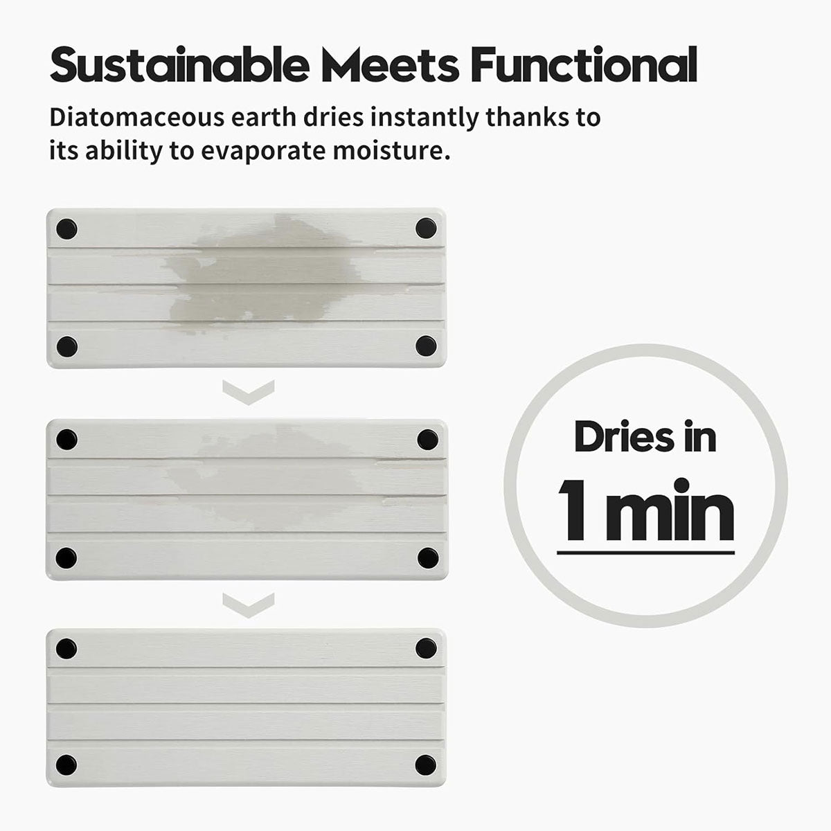 Diatomaceous Earth Bathroom Sink Drain Mat Absorbent Rack