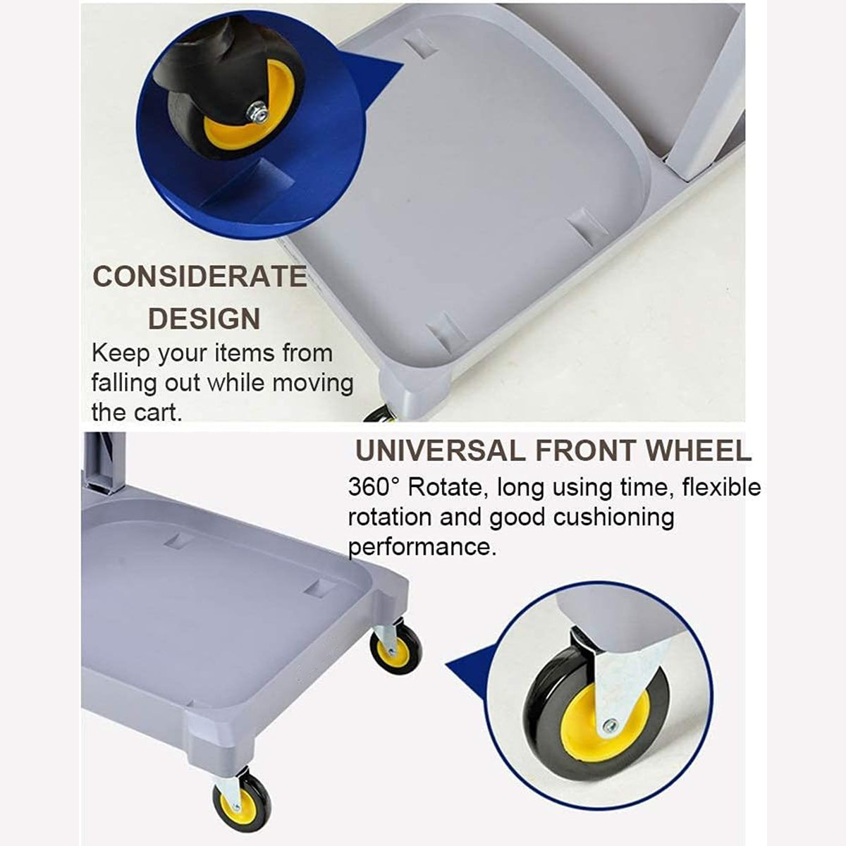 Multi-Functional Cleaning Trolley Cart with Hanging Bag