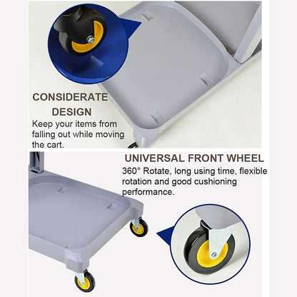 Multi-Functional Cleaning Trolley Cart with Hanging Bag