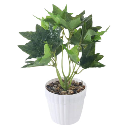Artificial Small Potted Plant Decoration Faux Bonsai Greenery Indoor Home Decor