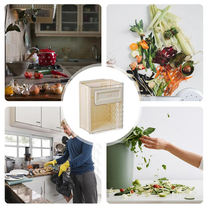 Wall Mounted Folding Wastebasket Space Saving for Kitchen Bathroom Household Use