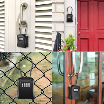 Portable Key Lock Box Hanging Combination Storage Organizer for Home Security