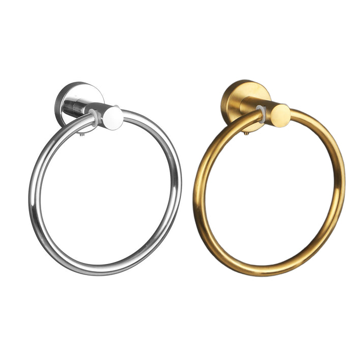 Steel Towel Ring with Pivoting Wall Mount