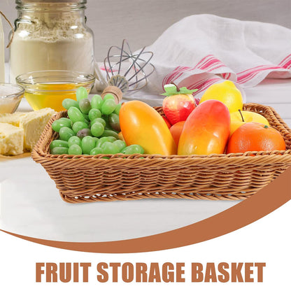 Hand Woven Rattan Tray Snack Serving Dish Hotel Fruits Pastry Plate Basket AU