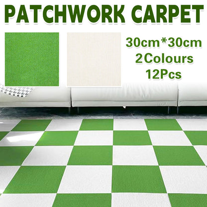 12PCS Self-Adhesive Spliced Carpet Anti Slip Floor Mat Set