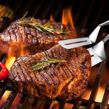 4pcs Stainless Steel Steak Tongs Frying Spatula Kitchen Tool Set