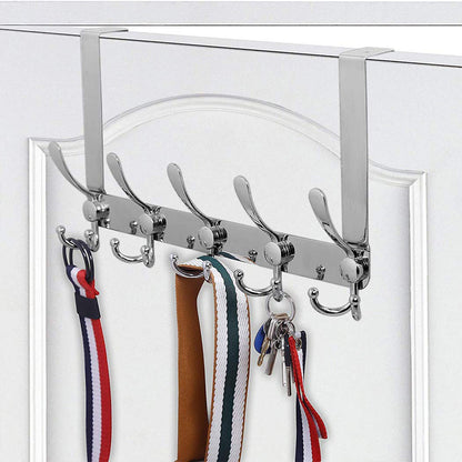 5 Hooks Stainless Steel Door Hook Coat Storage Organizer