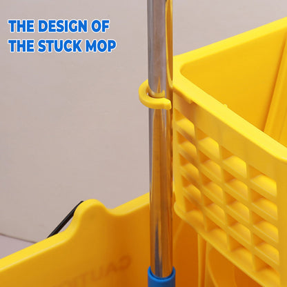 32L Wringer Mop Bucket with Mop Kit for Home Floor Cleaning