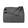 Knitted Throw Blanket with Textured Fabric — Brown / 180 × 200 cm