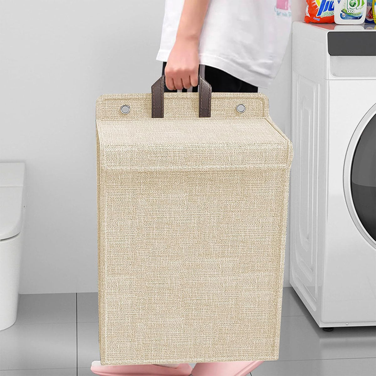 Foldable Wall Mounted Laundry Basket Breathable Mesh