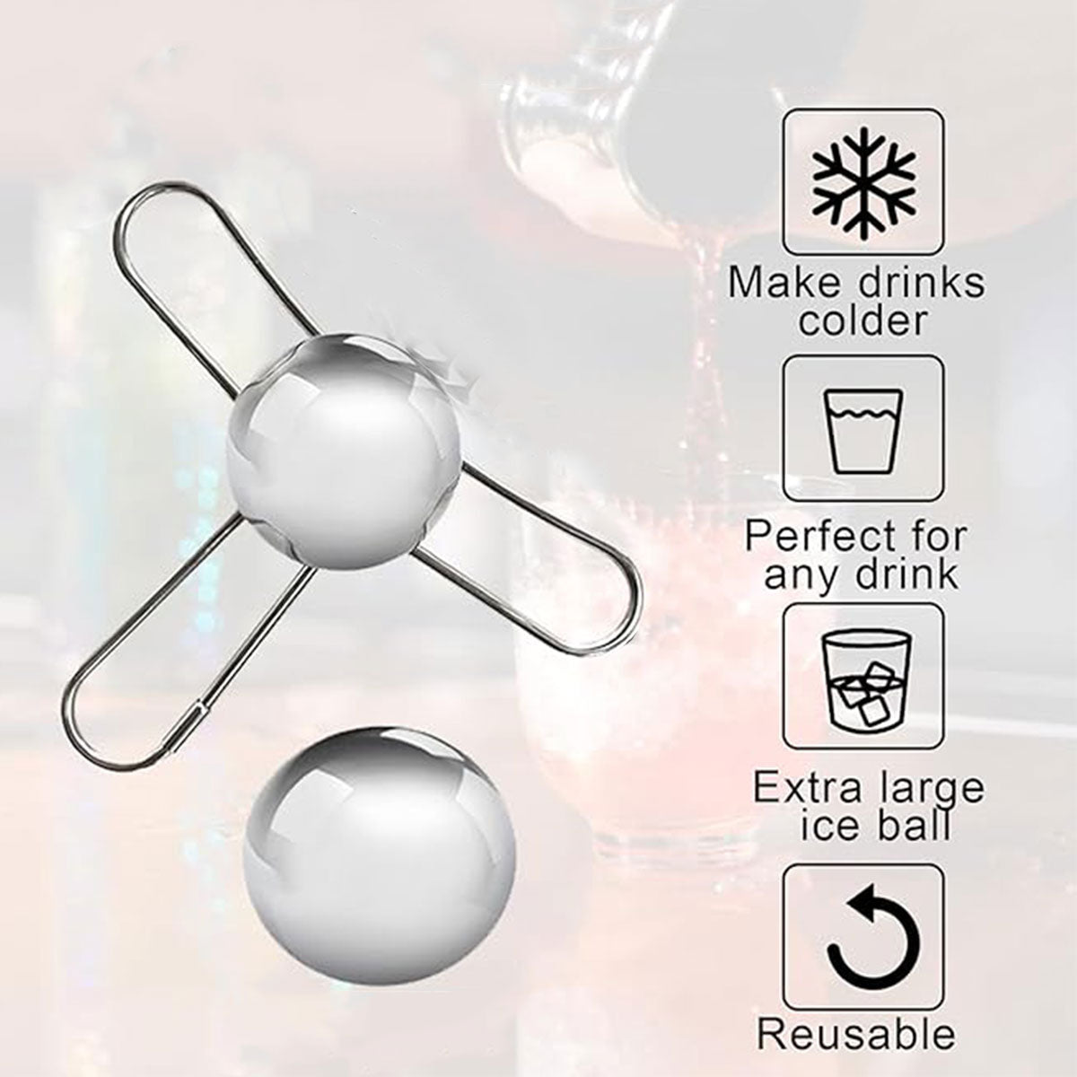 Reusable Stainless Steel Drink Chiller Ball – Product View 10