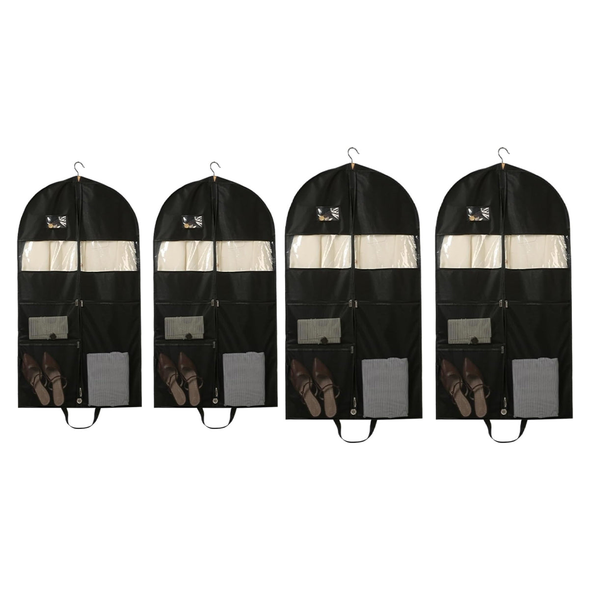 2pcs Hanging Closet Garment Dust Cover Storage Bag Clothes Protector Organizer