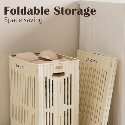 Large Folding Laundry Basket with Wheels Portable Organizer