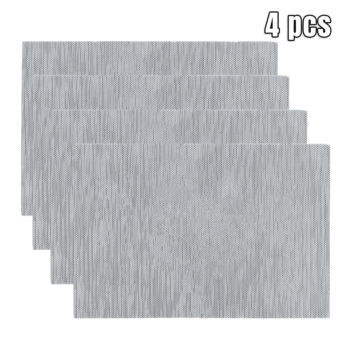 4PCS PVC Braided Placemat Heat Insulation Mat Home Non-slip Waterproof Coaster