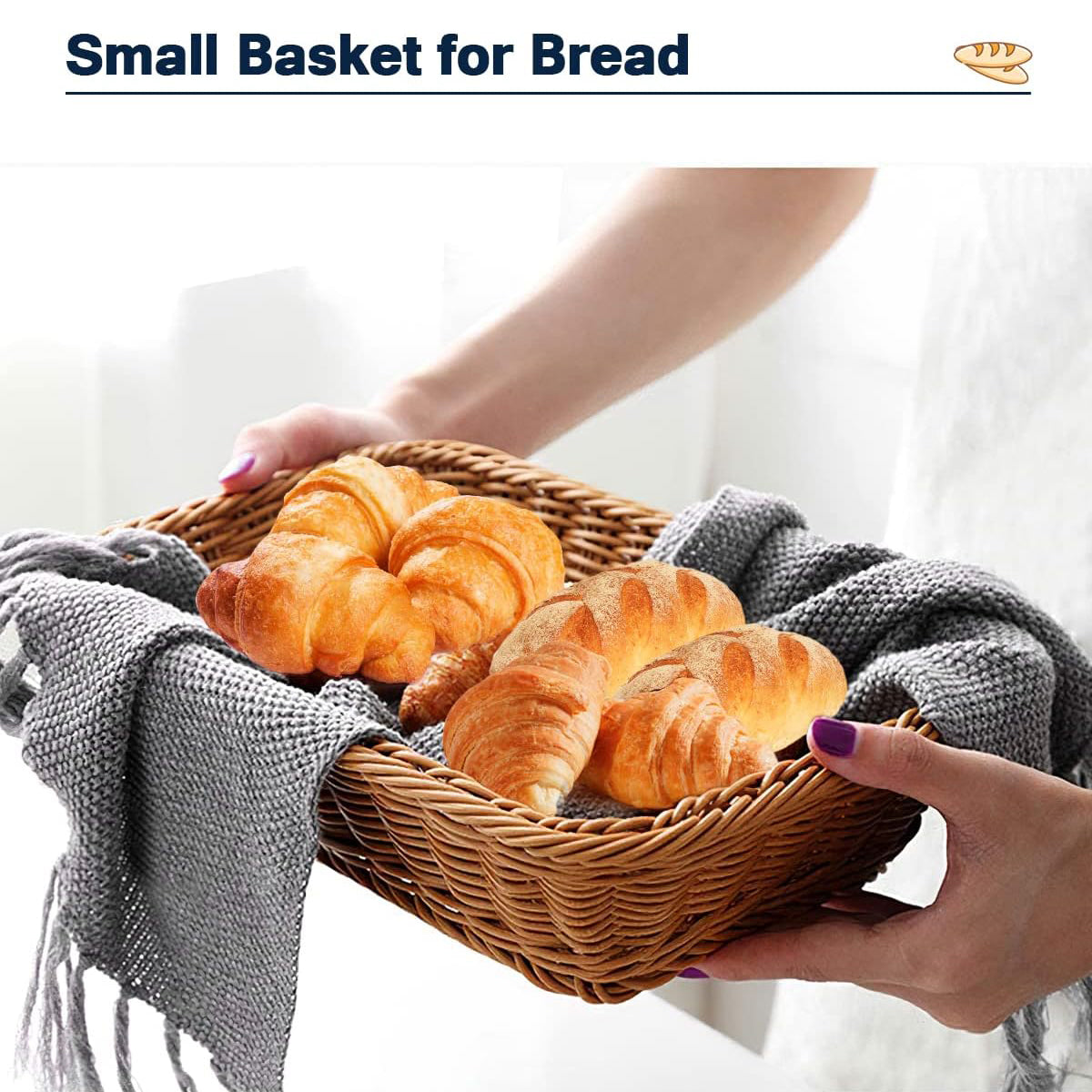 Hand Woven Rattan Tray Snack Serving Dish Hotel Fruits Pastry Plate Basket AU