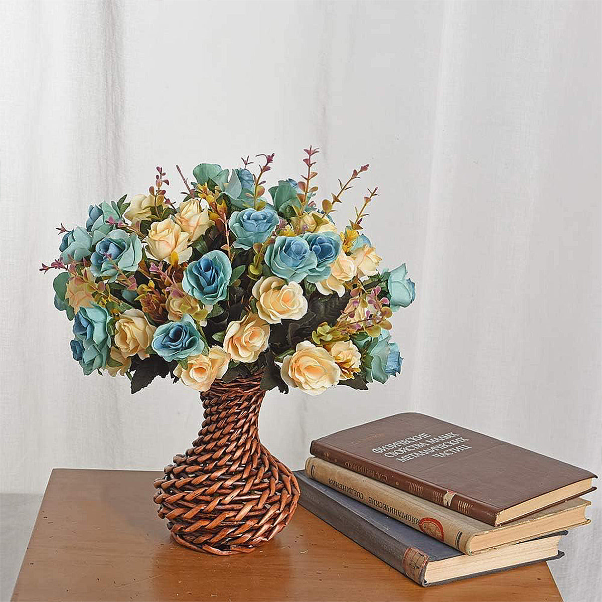 4pcs Artificial Flowers Floral Arrangement for Living Room Decor