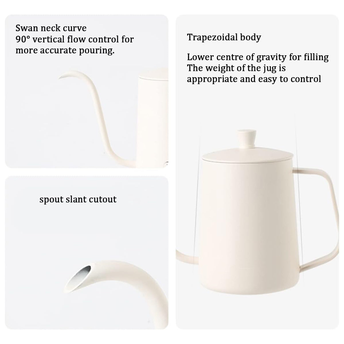 Hand Drip Coffee Pot Stainless Steel Fine Spout Hanging Ear Filter Cup Kettle