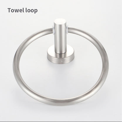 Bathroom Towel Rack Wall Mounted Towel Ring Black Toilet Paper Holder Shelf AU
