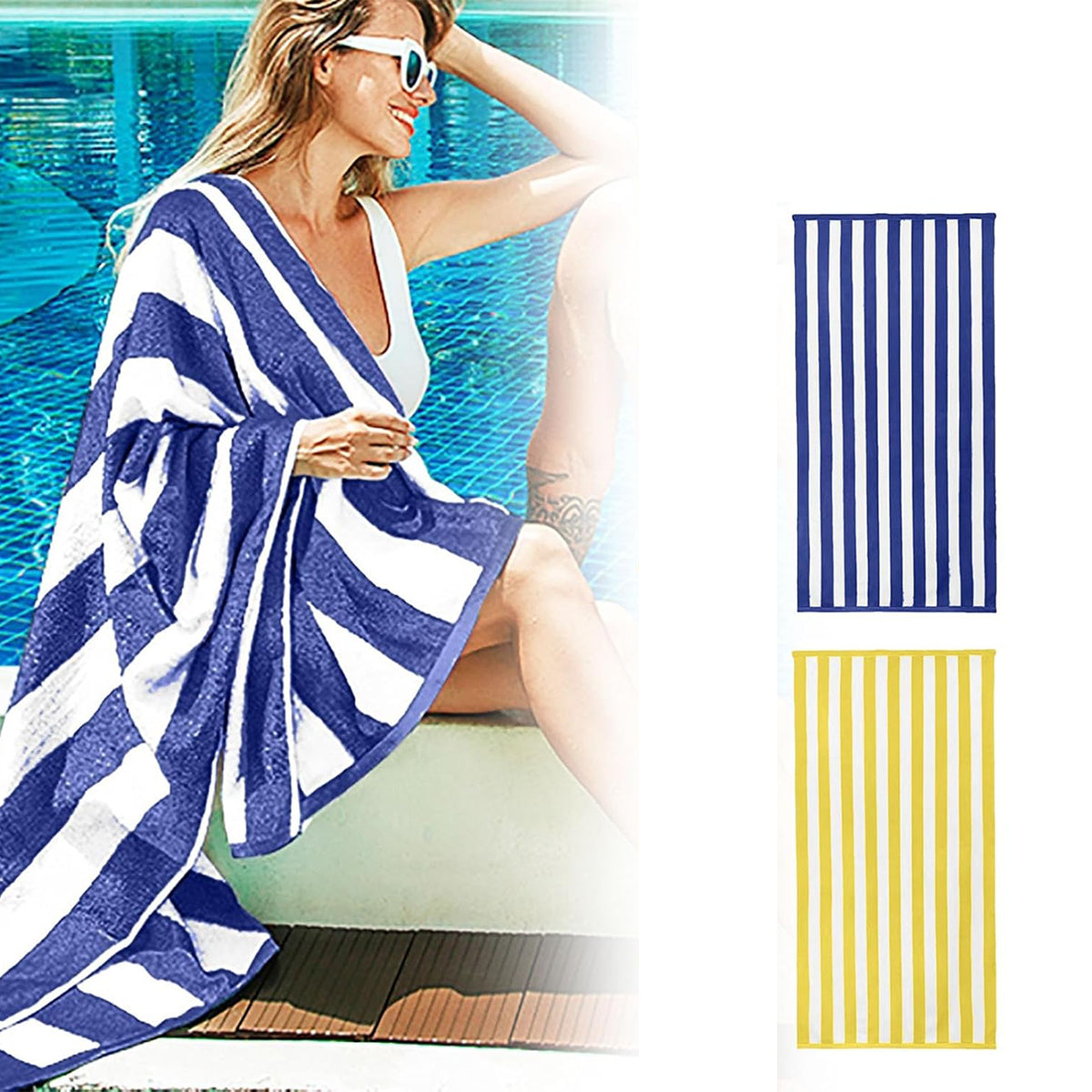 4pcs Striped Bath Towels 75x150cm Soft Absorbent Cotton Towels for Bathroom AU