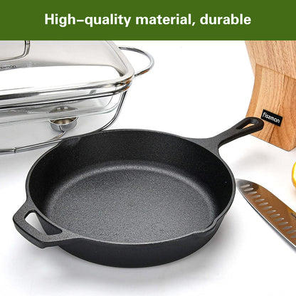 Cast Iron Frying Pan 30cm Skillet with Heat Resistant Handle