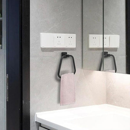 Towel Ring Rectangular Towel Rack Wall Mount Towel Hanging Ring for Bathroom