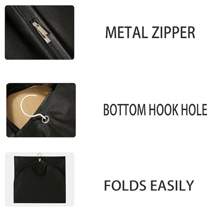 2pcs Hanging Closet Garment Dust Cover Storage Bag Clothes Protector Organizer