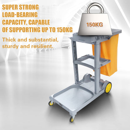 Multi-Functional Cleaning Trolley Cart with Hanging Bag