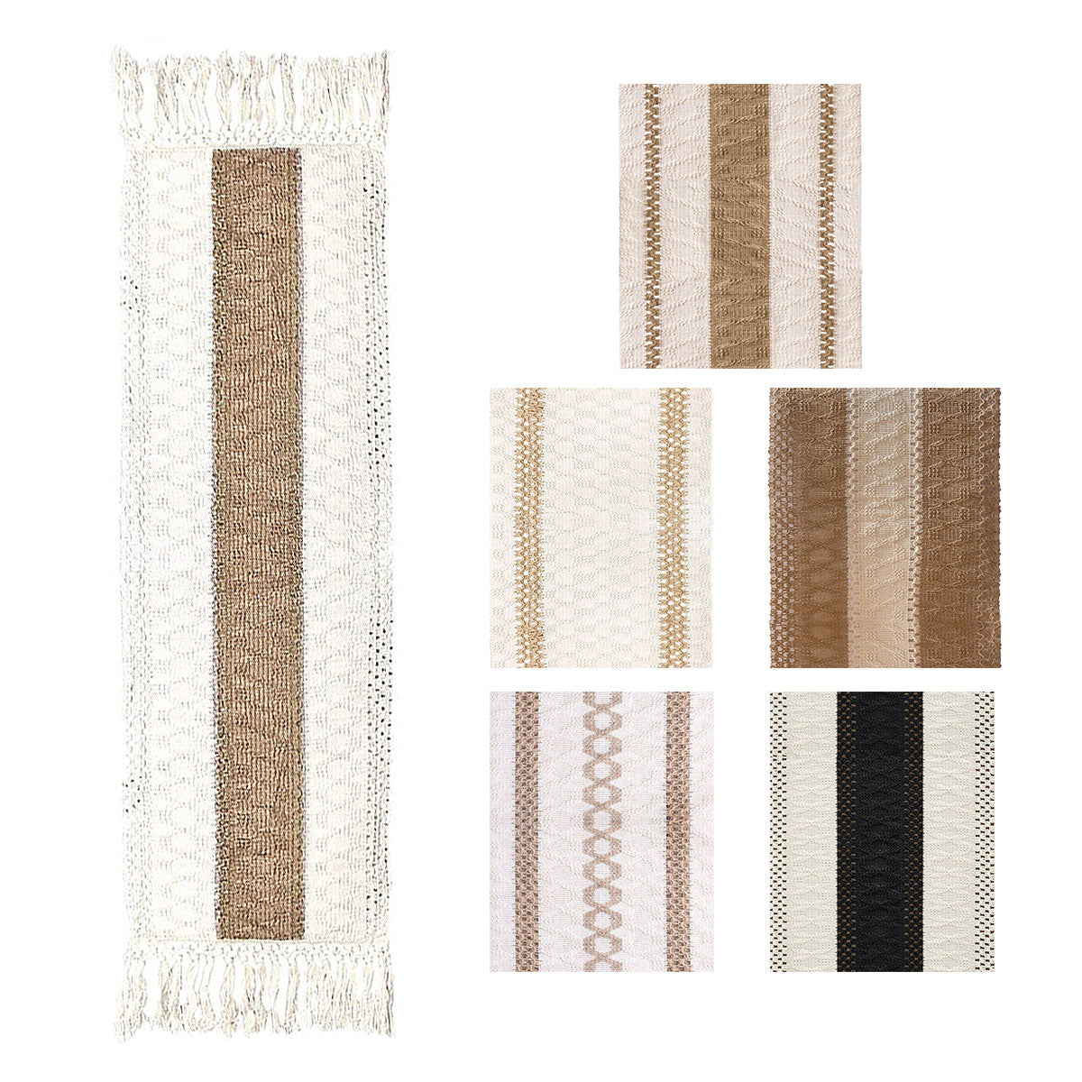 Cotton Linen Table Runner with Knot Tassel Bed End Towel Long Tablecloth Mat  AU