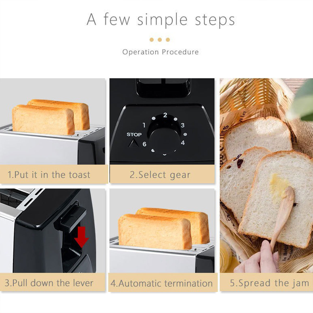 Multifunction Toaster Double Slot Bread Maker Home Kitchen Breakfast Machine