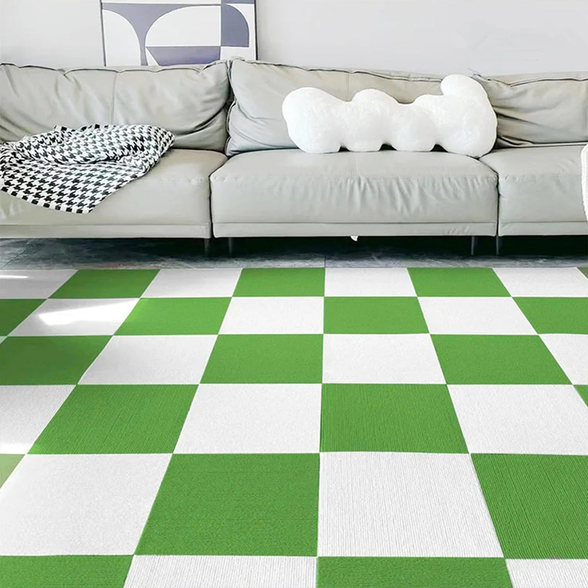 12PCS Self-Adhesive Spliced Carpet Anti Slip Floor Mat Set